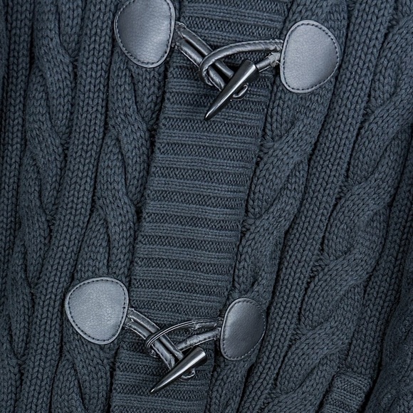 Express Toggle Front Cable Knit Black Cardigan Sweater XL - Winter, Cozy, Casual - Picture 10 of 13